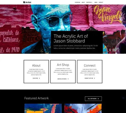 Artist Example Website Designs
