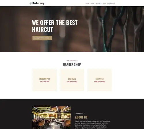 barber shop website design examples