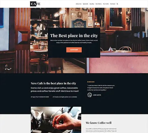 Coffee Shop Example Website Designs