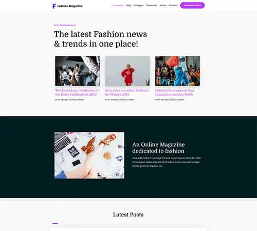Fashion Magazine Website Design Example