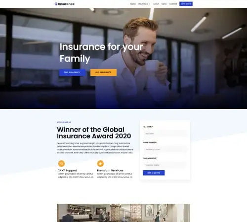 Insurance website designer