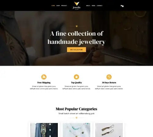 Jewelry Shop web design example