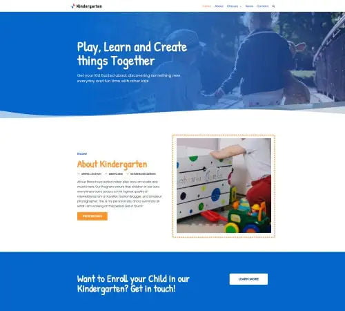 Kindergarten Website Design Example