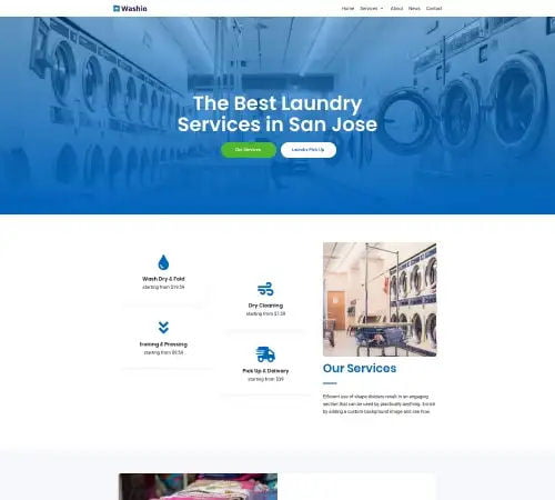 Laundry services website design