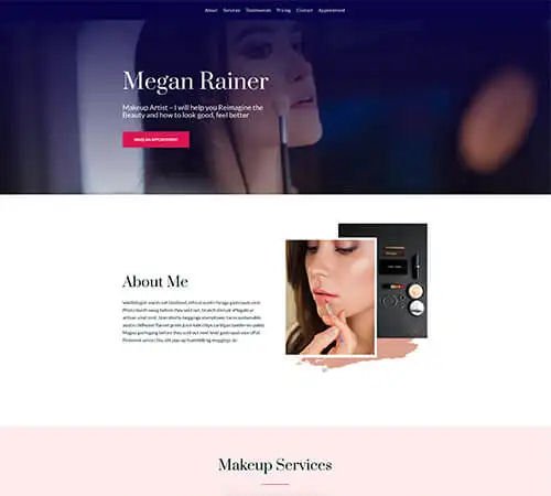 website design for makeup artist