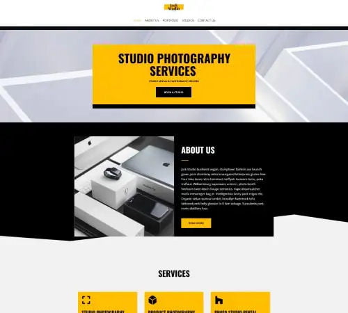 Photography Studio Website Design Example