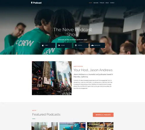 Podcast Website Design Example