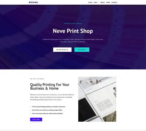 print shop website design
