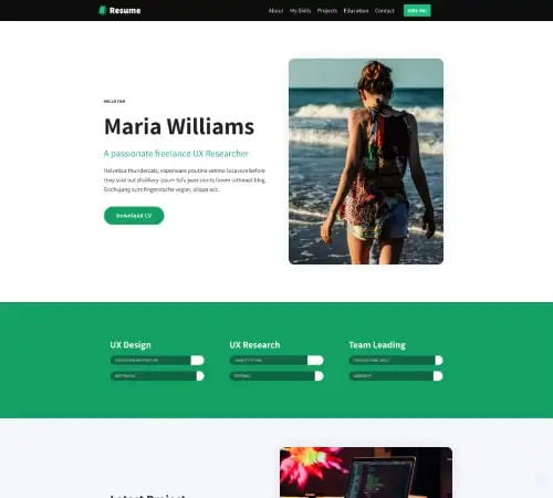 Resume Website Design Example