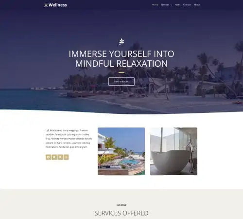 Website design for a wellness spa