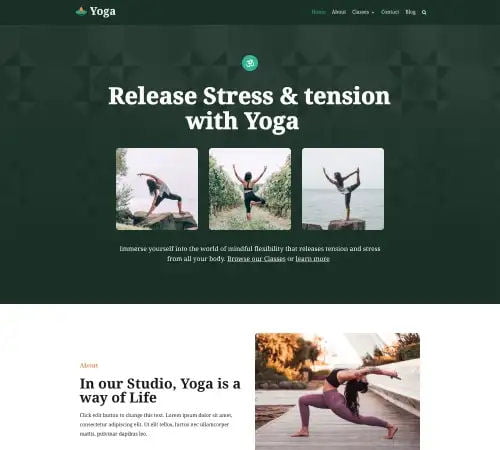 yoga studio website design