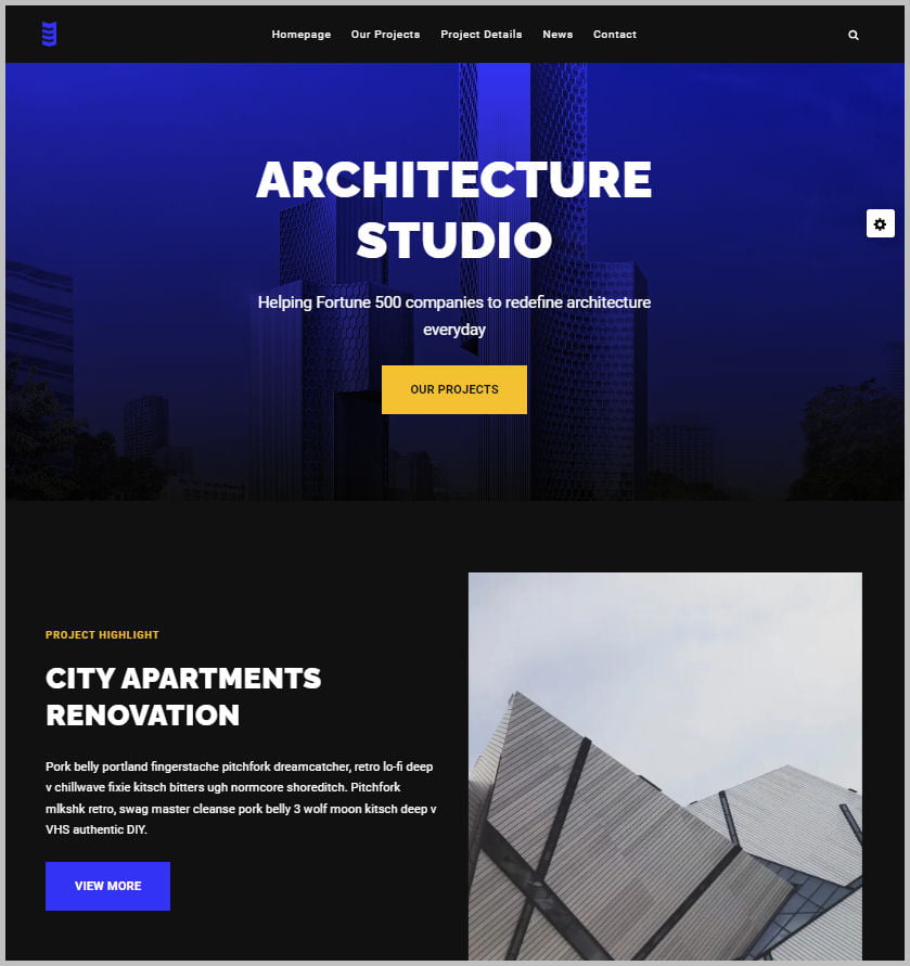 Architecture Studio Website Design