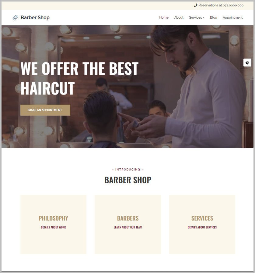 Barber Shop Website Template