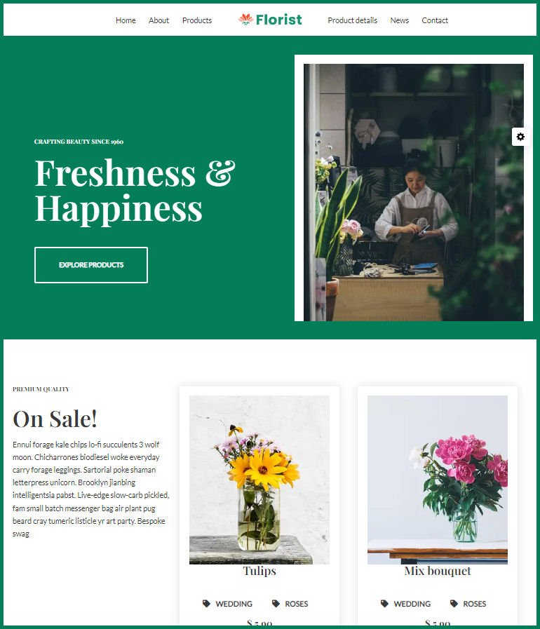 Flower Shop Website Design