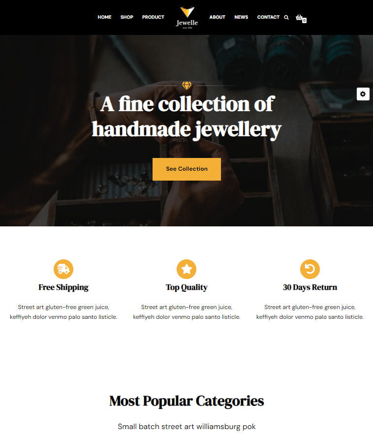 Jewellery eCommerce Web Design