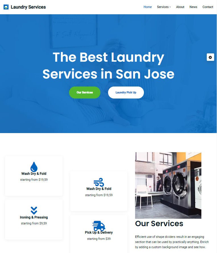 Laundry Service Website Design
