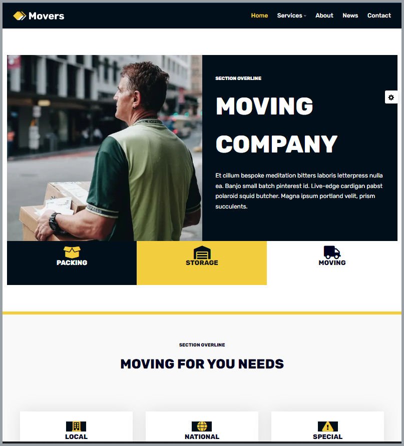Website Design for Moving Company