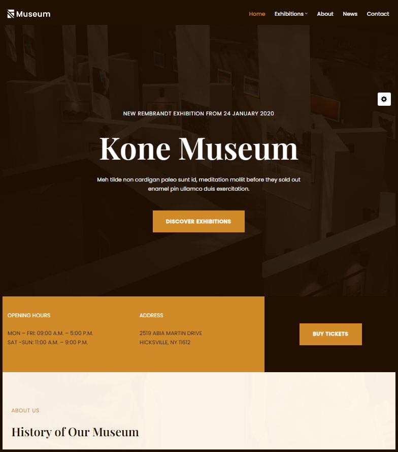 Website Design For Museums