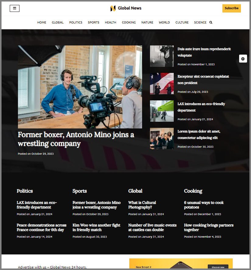 Website Design for News Magazine
