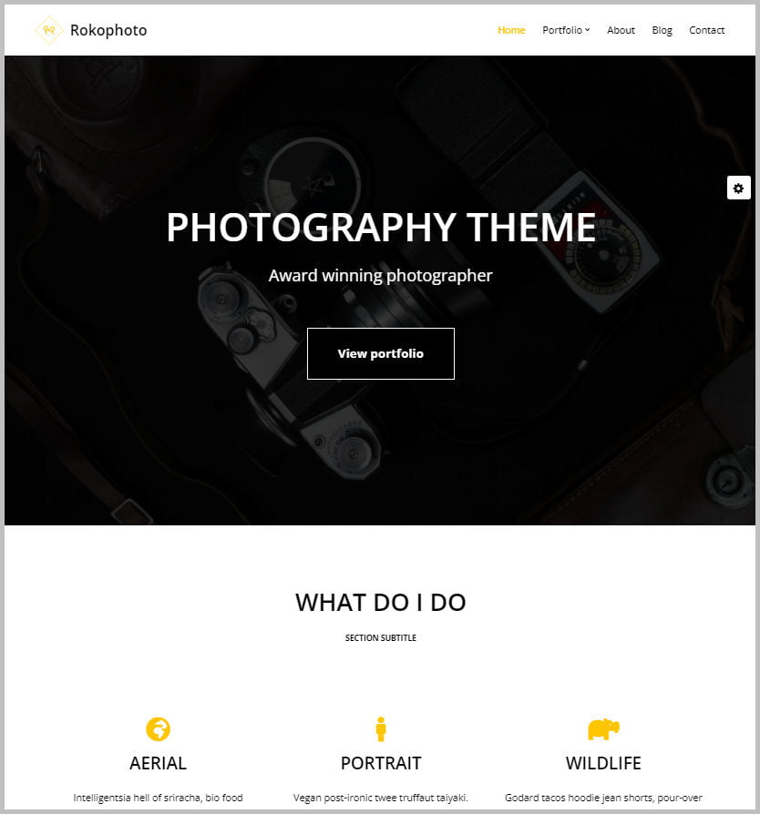 Photography Themed Website