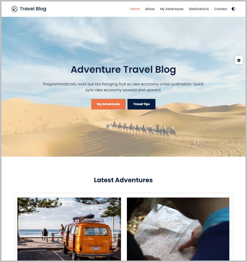 Travel Blog Website Design