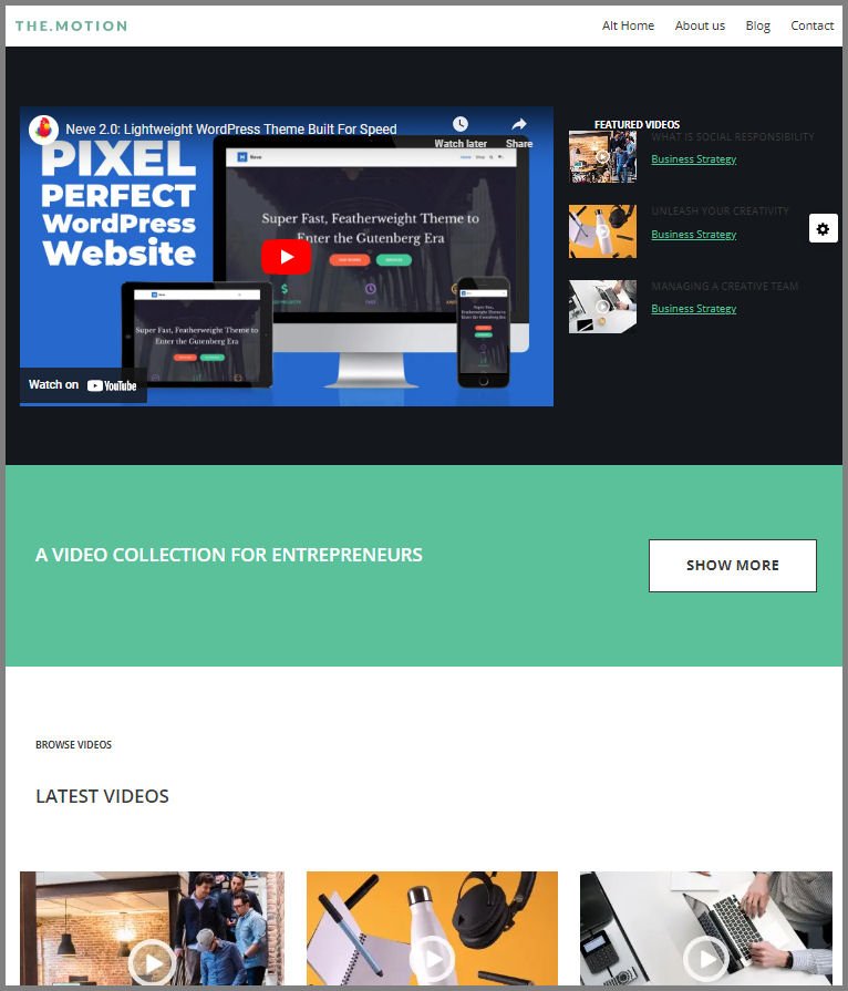 Video Gallery Web Design