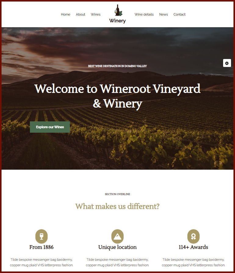 Custom Designed Winery Websites