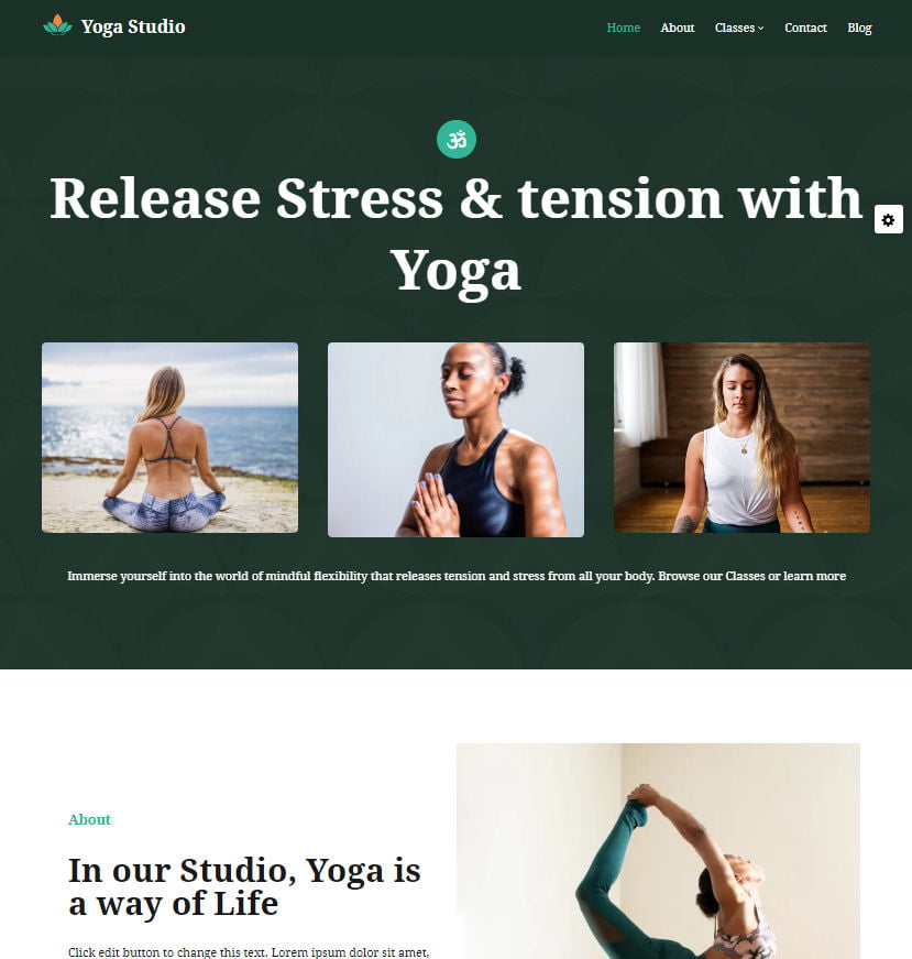 Yoga Studio Website Design